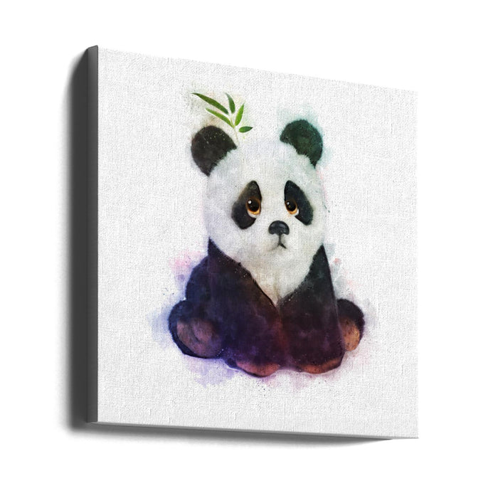 Baby Panda Square Canvas Art