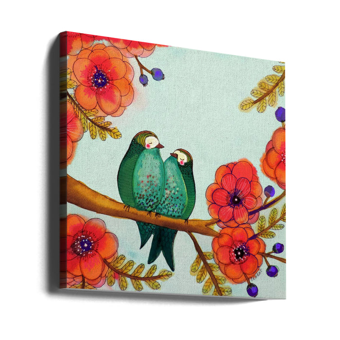 Feather Bellies Square Canvas Art Print