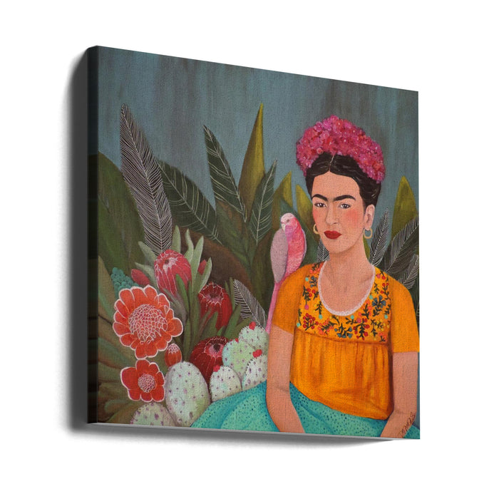 Frida a Casa Azul Square Canvas Art Print