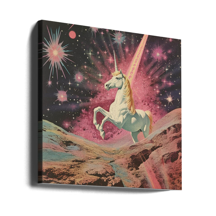 Magic Unicorn Collage Art Square Canvas Art Print