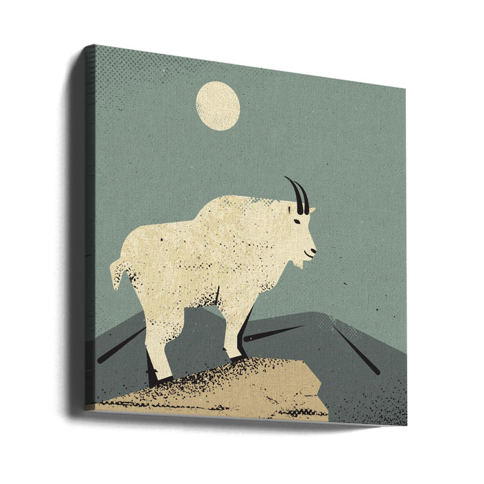 Mountain Goat Square Canvas Art Print