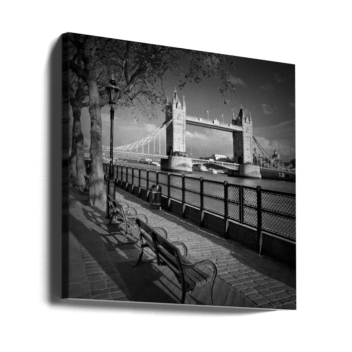 LONDON Thames Riverside &amp; Tower Bridge Square Canvas Art Print