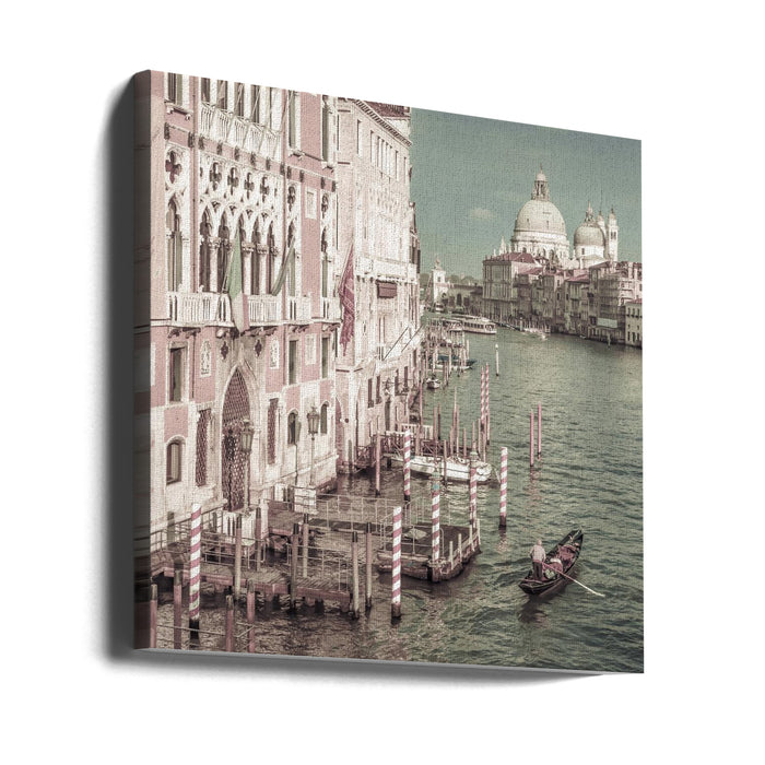 VENICE Canal Grande with Santa Maria della Salute | urban vintage style Square Canvas Art Print