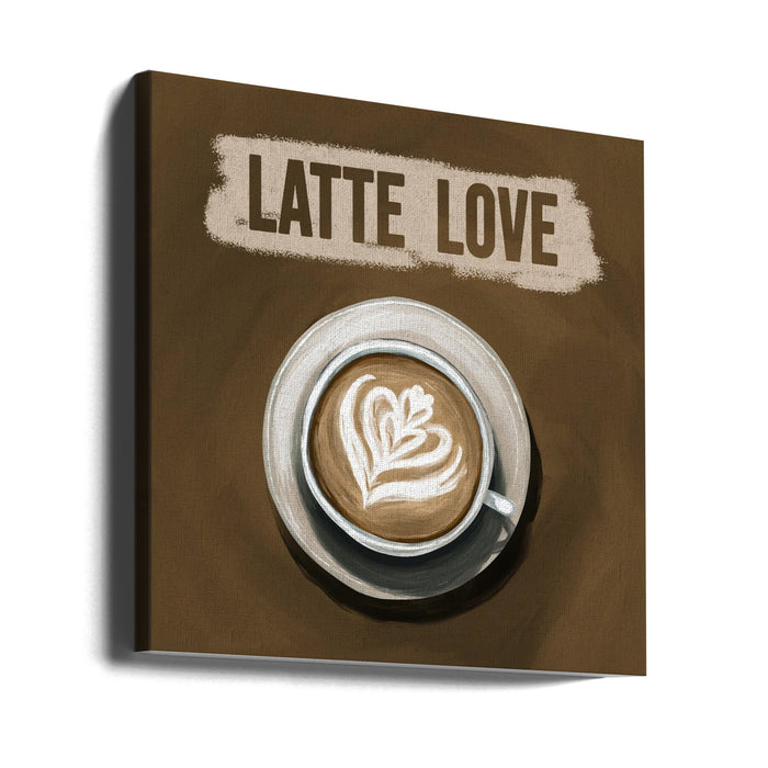 Latte Love Square Canvas Art Print