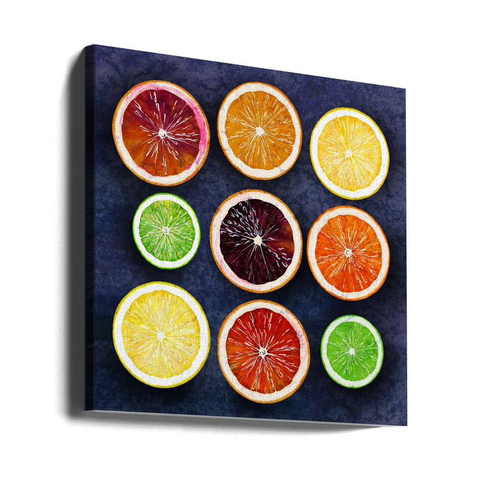 Citrus energy Square Canvas Art Print