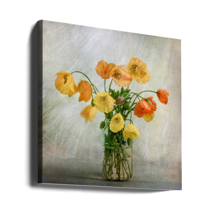 In the window Square Canvas Art Print
