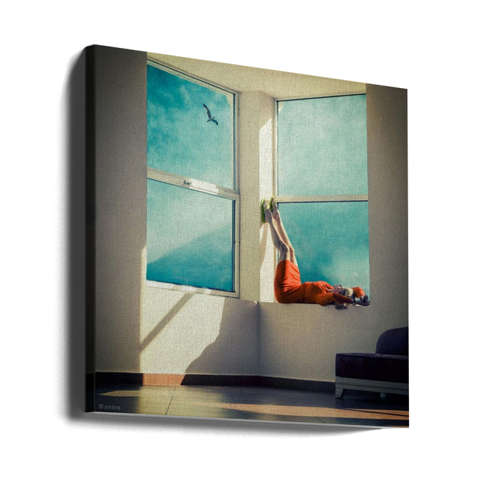 room with a view Square Canvas Art Print