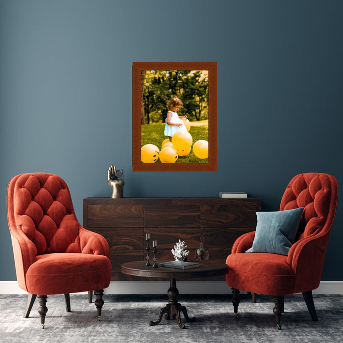 Cherry Wood Picture Frame - Flat Modern Framing by ModernMemoryDesign.com