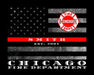 Chicago Fire Department Thin Red Line Flag for firefighter firemen