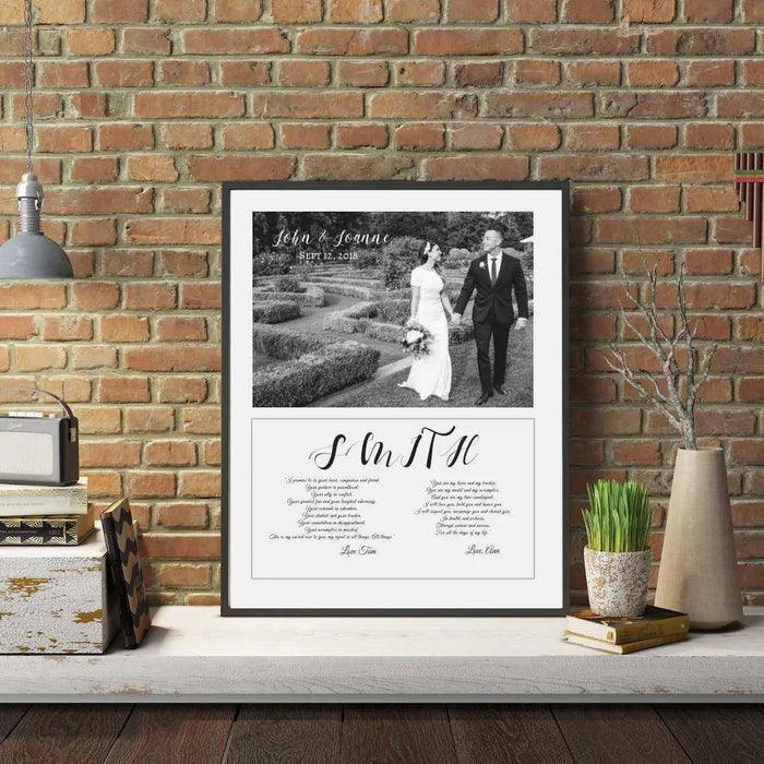 Custom Anniversary Song lyrics art print framed Picture Frame Store New Jersey