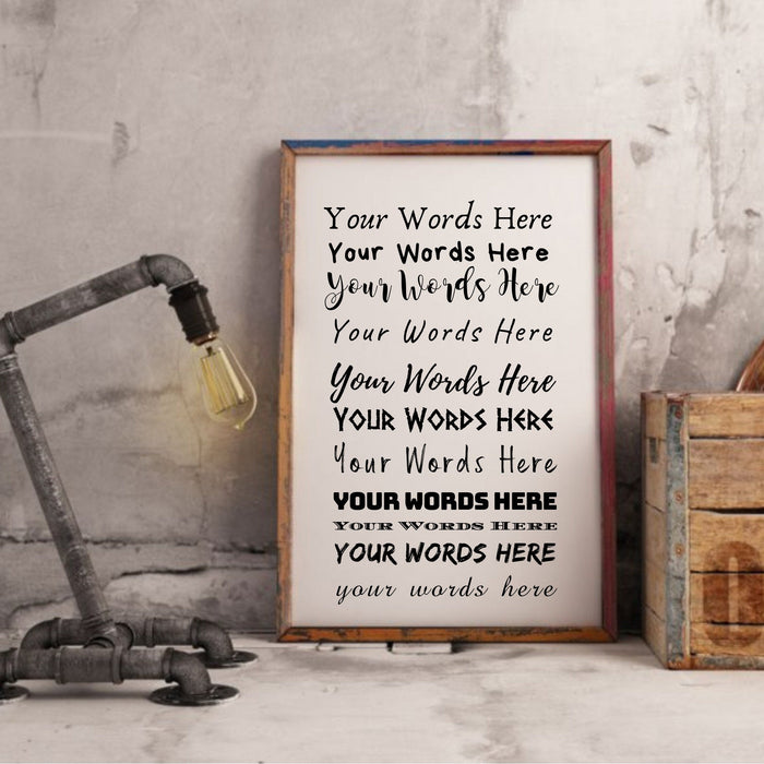 Custom Quote Print poem sign frame