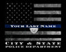 Custom Thin Blue Line Flag framed 11x14 : Promotion