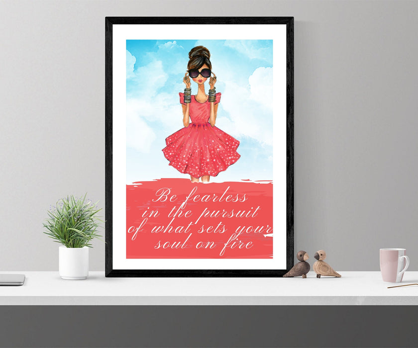 Feminist fashion poster for girls room framed art canvas