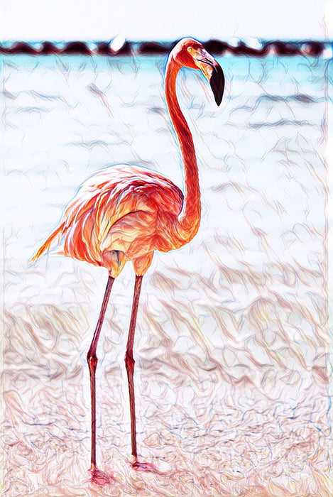 Flamingo framed art home wall decor animal art