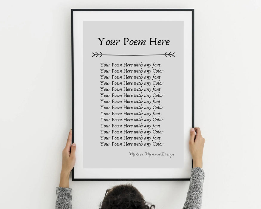 Custom Poem Print and Frame with Photo Personalized