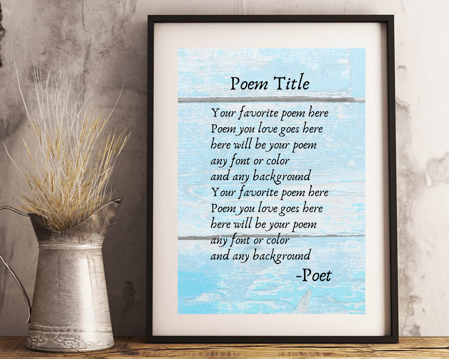 Poem Print and frame custom Framed poem