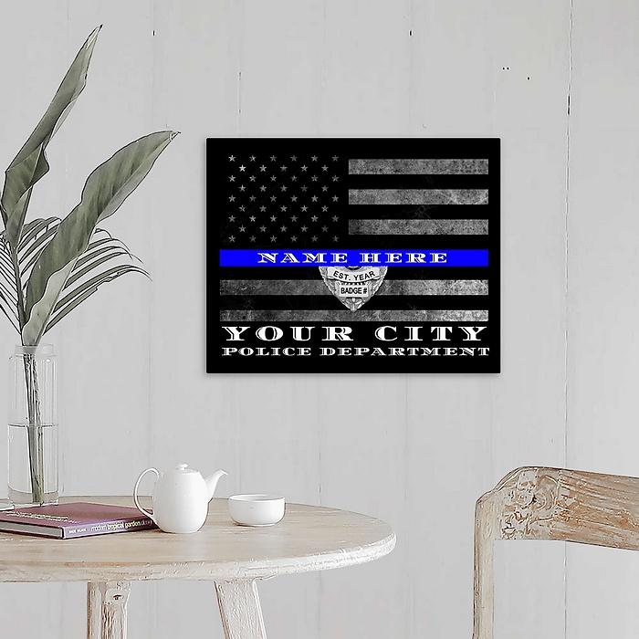 Jersey City Police Department Thin blue Line Police Gift  Art