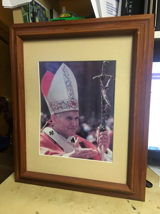  Jon Paul II picture frame photograph wall art catholic pope 