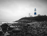 Black and white Lighthouse landscape art