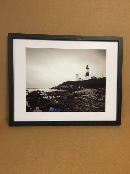 Black and white Lighthouse landscape art