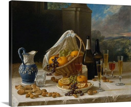 Luncheon Still Life by John F. Francis Canvas Classic Artwork