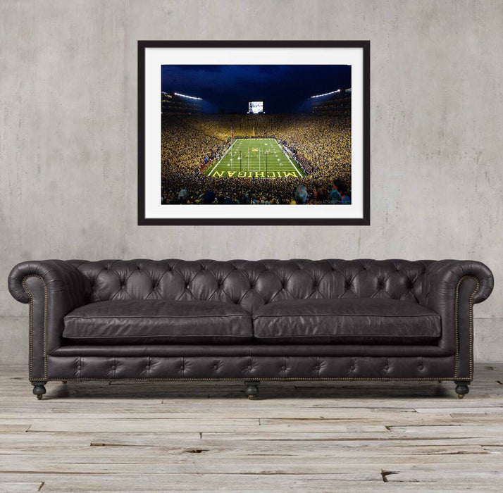 Michigan wolverines football stadium wall art poster print framed