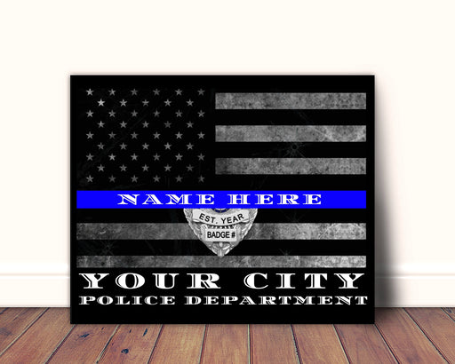 Milwaukee Police Department Thin blue Line Police Gift Custom  Art