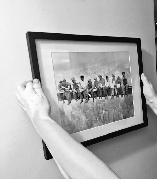 New york City Black white photography lunch on a bean frame wall art