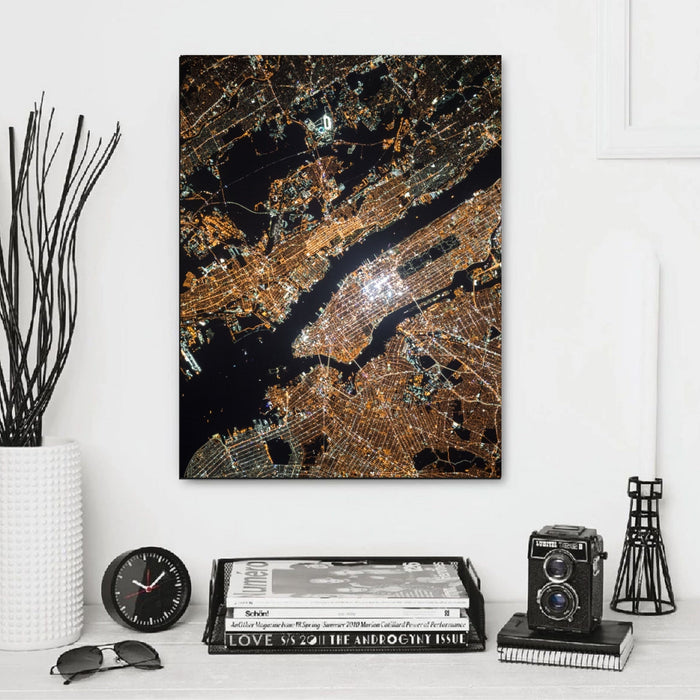 New York City night skyline wall art framed | Modern Memory Design