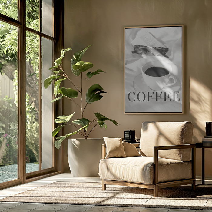 Coffee in Bed Framed Art Modern Wall Decor