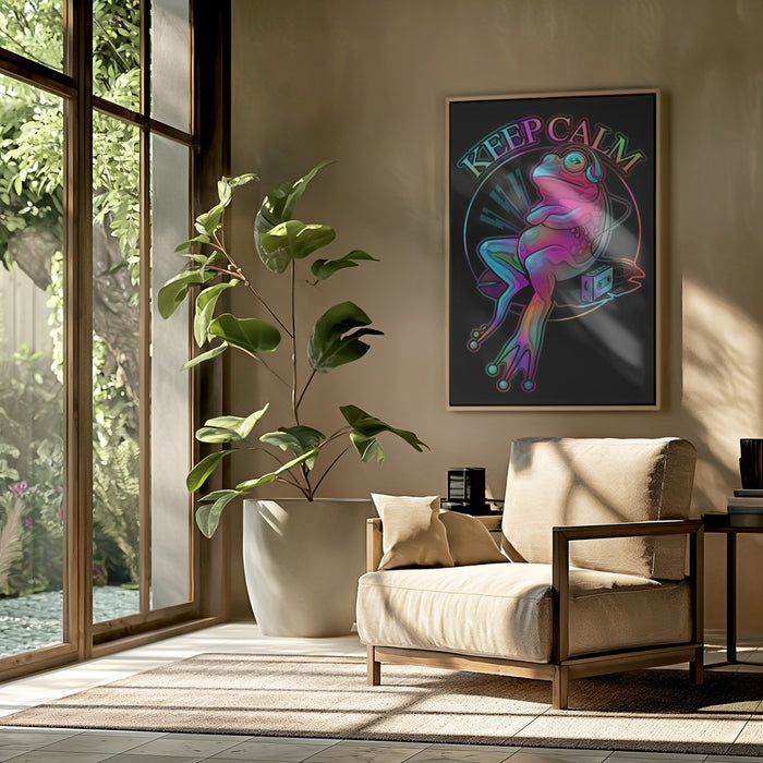 frog loves music Framed Art Modern Wall Decor