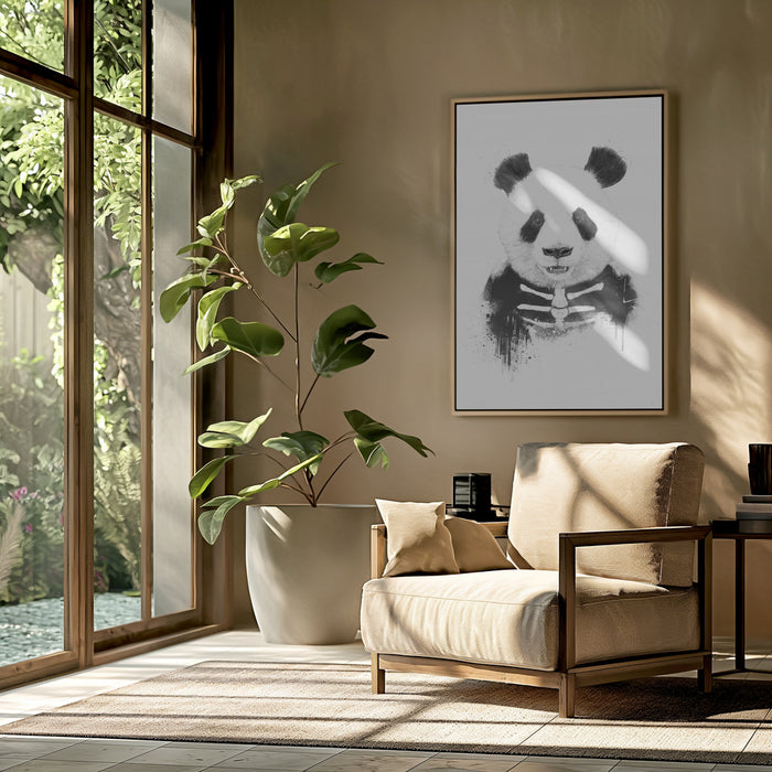 Zombie Panda Framed Art Modern Wall Decor