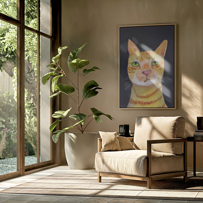 Ginger Cat Framed Art Modern Wall Decor
