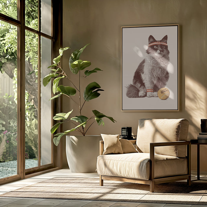 Chat Tennis Framed Art Modern Wall Decor