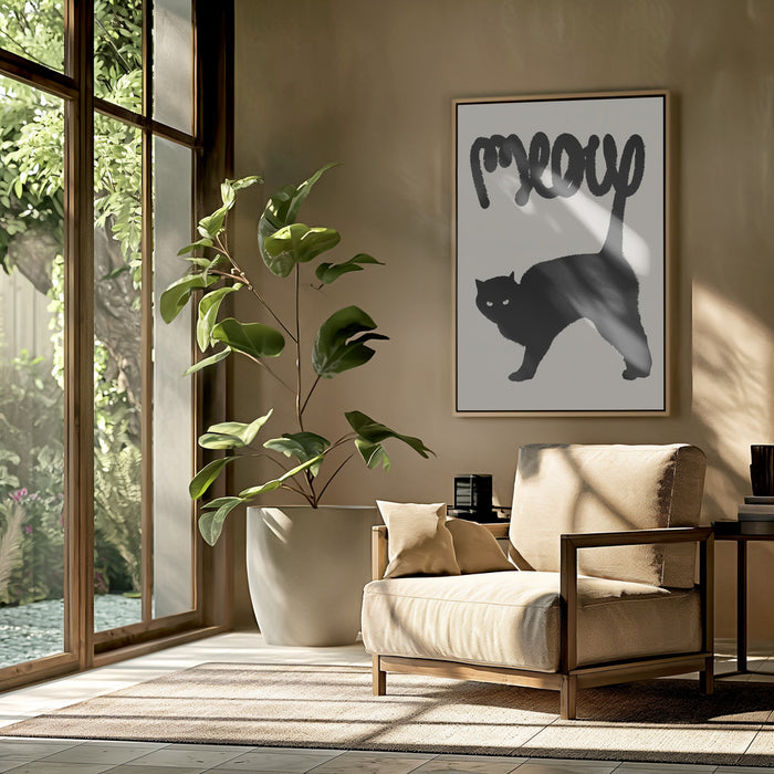 Meow Framed Art Modern Wall Decor