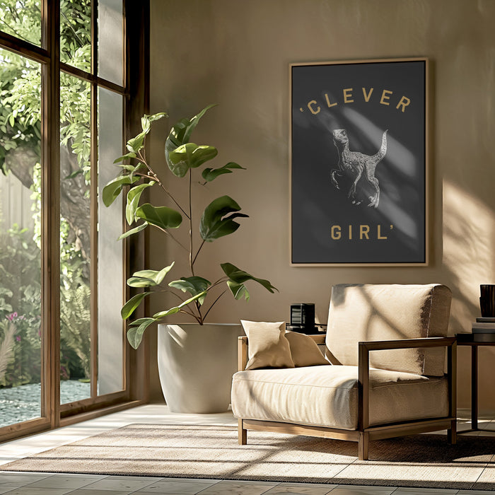 Clever Girl   Dark Print Framed Art Wall Decor