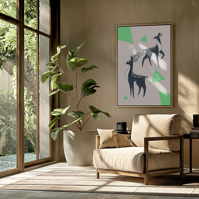 Abstract Deer #2 Framed Art Wall Decor