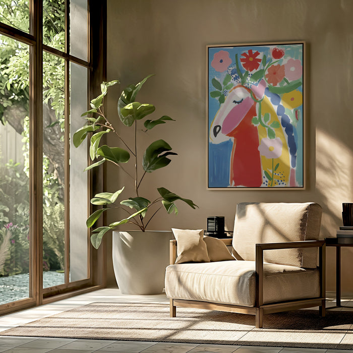 The Flower Horse Framed Art Modern Wall Decor
