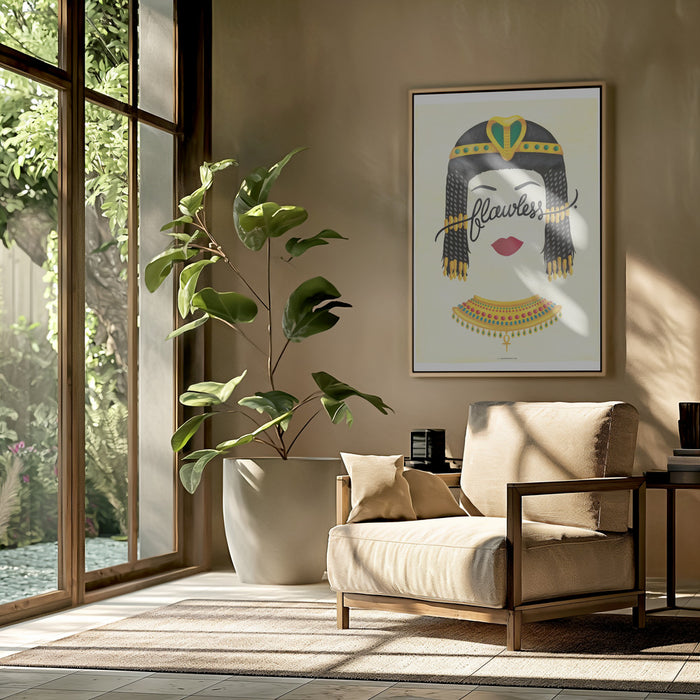 Flawless Cleopatra Framed Art Modern Wall Decor