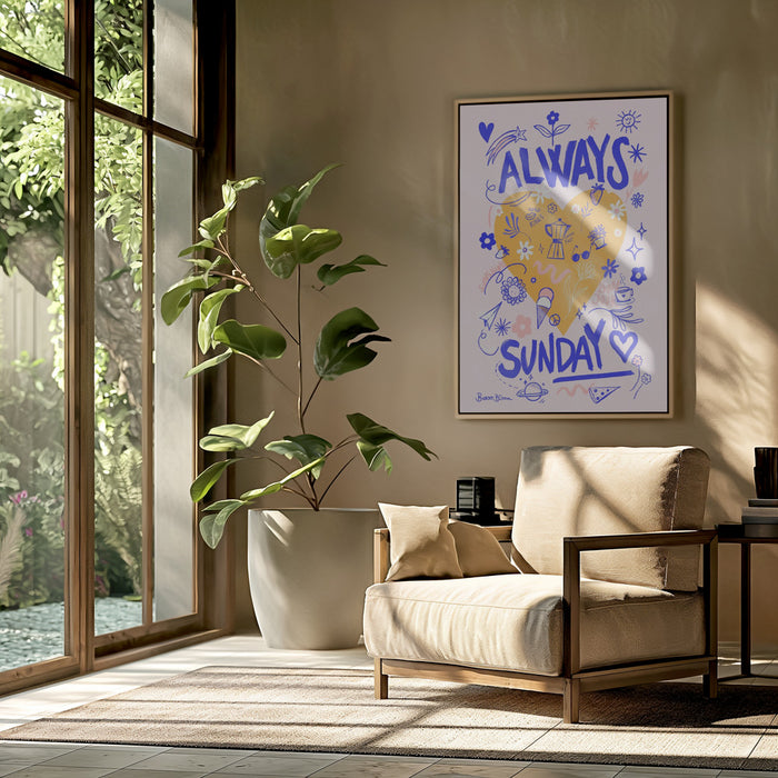 Always Sunday Framed Art Modern Wall Decor