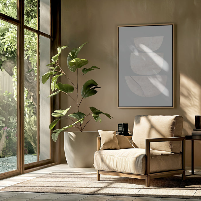 Textured Organic Shapes Framed Art Modern Wall Decor