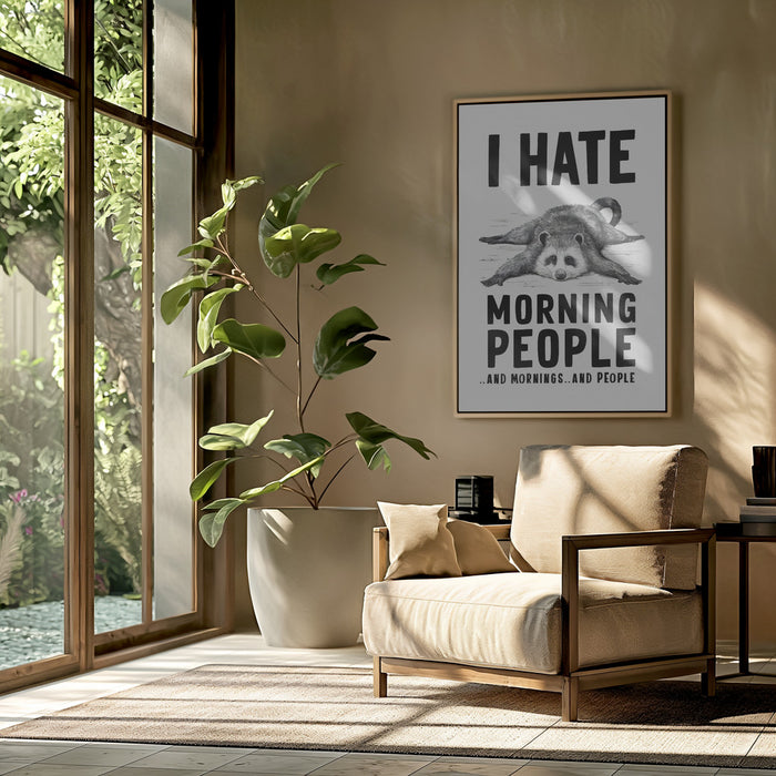 I Hate Morning People Framed Art Modern Wall Decor