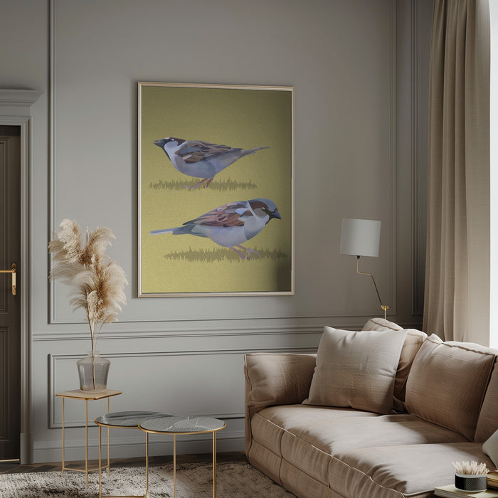 Sparrows Framed Art Wall Decor