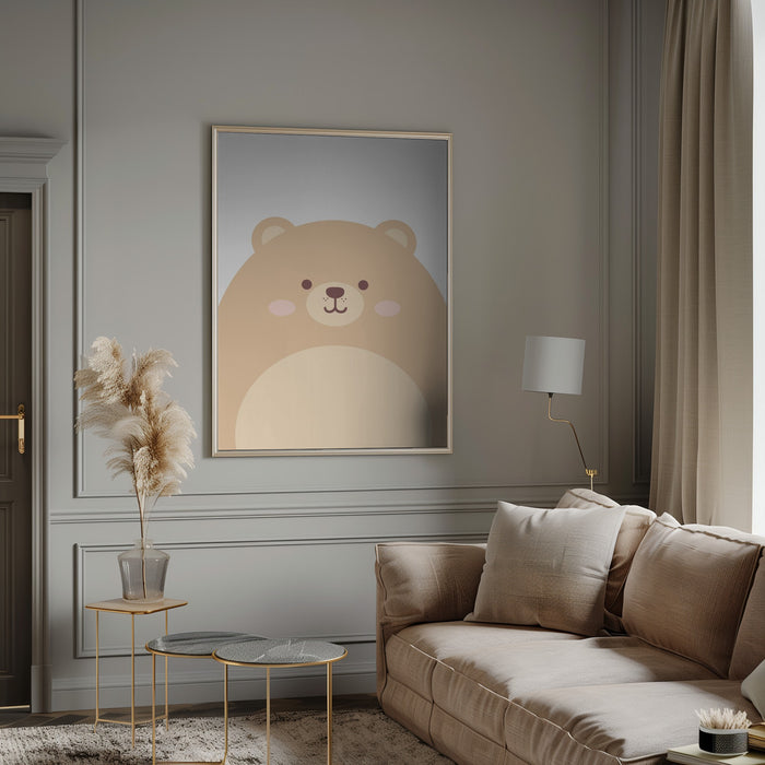 Cute Bear Framed Art Modern Wall Decor