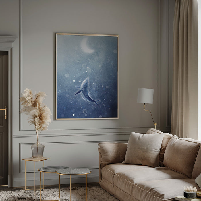 Galaxy Whale Framed Art Modern Wall Decor