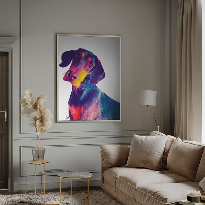 Finn Dog Framed Art Wall Decor