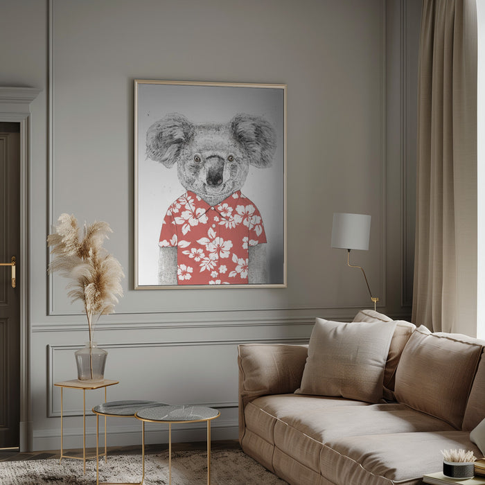 Summer koala (red) Framed Art Wall Decor