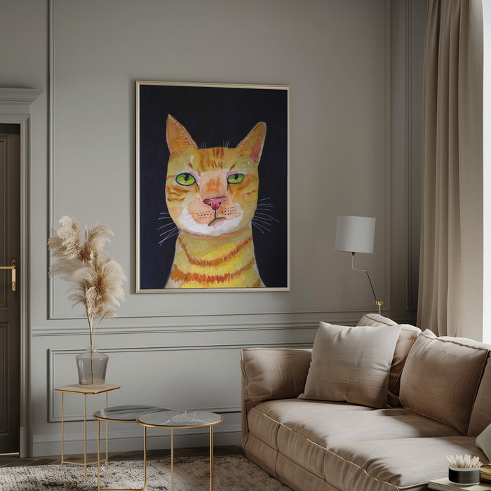 Ginger Cat Framed Art Modern Wall Decor