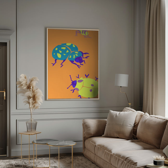 Sunny Ladybugs Framed Art Modern Wall Decor