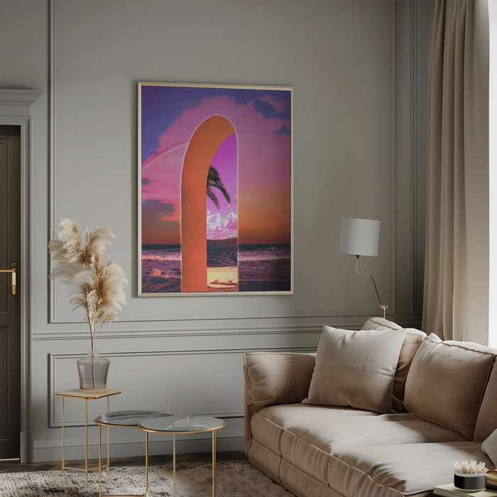 Portal Vaporwave Framed Art Modern Wall Decor